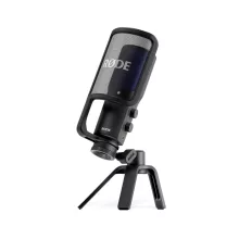 RODE NT-USB+ Professzionális kondenzátor USB mikrofon fejhallgató erősítővel, pop-filterrel és asztali állvánnyal, DSP, Connect & Central SW