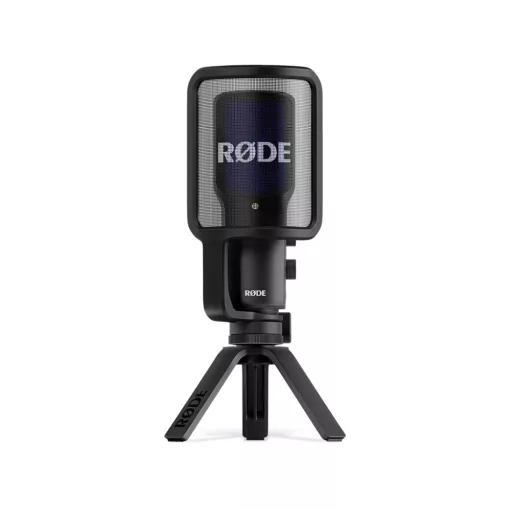 RODE NT-USB+ Professzionális kondenzátor USB mikrofon fejhallgató erősítővel, pop-filterrel és asztali állvánnyal, DSP, Connect & Central SW