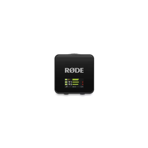RODE Wireless GO GEN3 kompakt két csatornás digitális vezeték nélküli mikrofon rendszer adóba épített mikrofonnal, fekete (WIGO III - 1 vevő 2 adó)