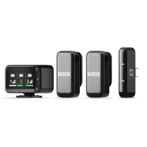 Rode Wireless Micro Camera Kit két csatornás kompakt vezeték nélküli mikrofon (USB-C), fekete 