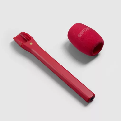 RODE Interview Micro mikrofonfogó nyél vezeték nélküli mikrofonokhoz, piros