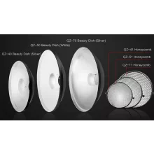 Jinbei QZ-40 Beauty Dish reflektor diffuzorral - Ezüst belsővel - 40cm