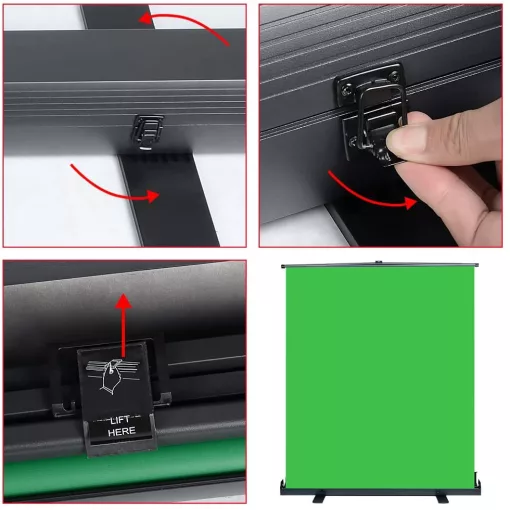 Mikrosat Pull-Up Chromagreen Háttér 165x200cm (Zöld-BD2008)