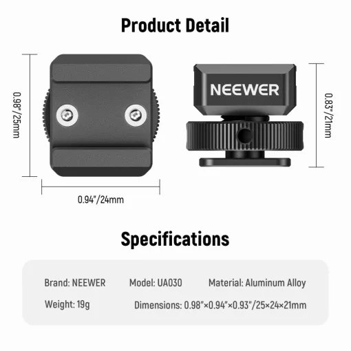 Neewer UA030 Univerzális Vakupapucs Adapter (HSB-07)