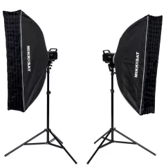   Godox MS300II-V Dupla Tárgyfotós Vakuszett - Mikrosat 25x100 Clicks Softboxal (2 x 300Ws)