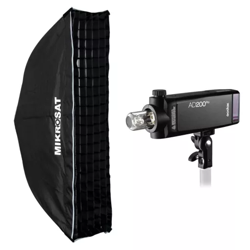 Godox AD200PRO II - Csík Softbox Szett (200W - 25x100 - 2,6m)