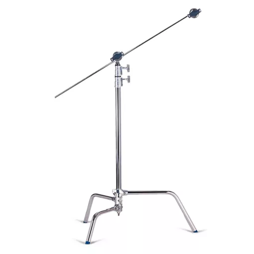 Mikrosat C-Stand Állvány - Állítható Lábbal, boom karral (silver11)