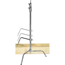 Mikrosat C-Stand Állvány - Állítható Lábbal, boom karral (silver11)