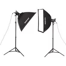Godox LE300Bi LED Lámpa szett- Mikrosat 4Clicks 60x90cm softboxal