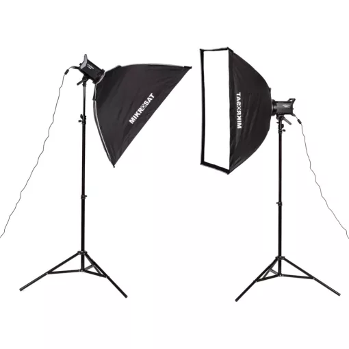 Godox LE300Bi LED Lámpa szett- Mikrosat 4Clicks 60x90cm softboxal
