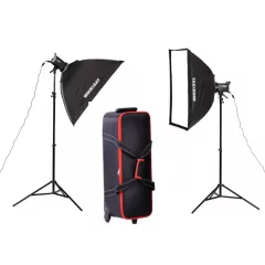   Suli/ovi fotós LED szett - Godox LE300Bi LED Lámpa- Mikrosat 4Clicks 60x90cm softbox - hortáskában