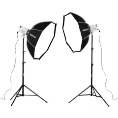   Dupla Oktobox Szett - Godox LE300Bi LED Lámpa- Mikrosat 8Clicks 100cm softboxal