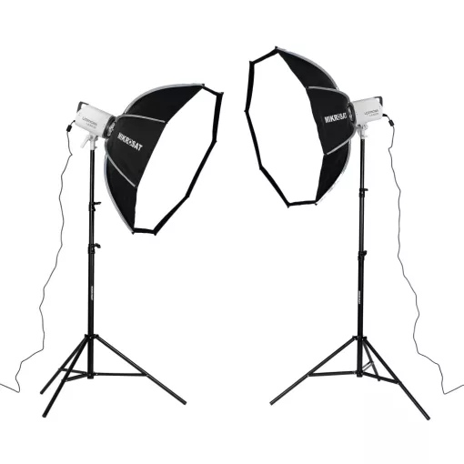 Dupla Oktobox Szett - Godox LE300Bi LED Lámpa- Mikrosat 8Clicks 100cm softboxal