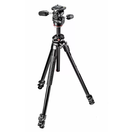 Manfrotto 290 Dual kit alu 3 szekciós állvány 90° oszloppal + 3D fej (MK290DUA3-3W)