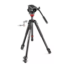Manfrotto MVH500AH fluid fej lapos alappal + 190X alu video tripod (MVK500190XV)