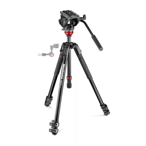 Manfrotto MVH500AH fluid fej lapos alappal + 190X alu video tripod (MVK500190XV)