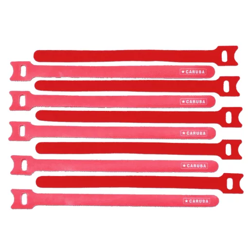 Caruba S-PRO Piros Gyorskötöző, tépőzáras - 10db - 20x1,2cm