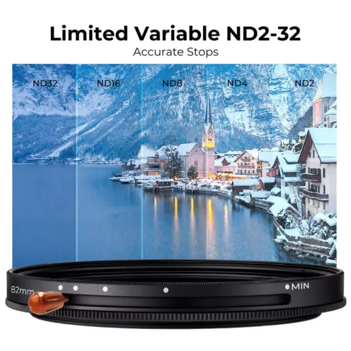 K&F Concept NANO-X, CPL+VARIO ND2-32 szűrő, w/o black cross, HD, vízlep, karcálló, törlőkendő, 37mm (KF-01-2047V1)