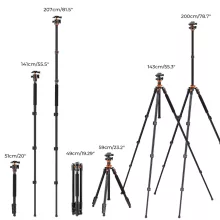 K&F Concept K234A7+BH28L állvány, 200cm magasság, 10kg teherbírás, telefonadapter (KF-09-087V7)