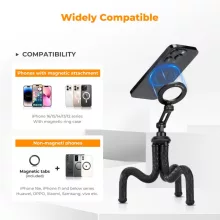 K&F Concept hajlítható lábú állvány, Magsafe, Gopro adapter, bluetooth kioldó (KF-09-164)