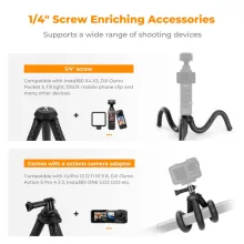 K&F Concept hajlítható lábú állvány, Magsafe, Gopro adapter, bluetooth kioldó (KF-09-164)