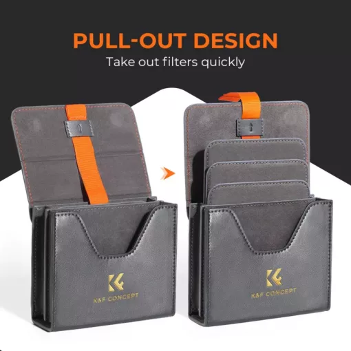K&F Concept szűrőtartó kemény tok, 3db lapszűrő számára, max 100x100mm - KF-13-106