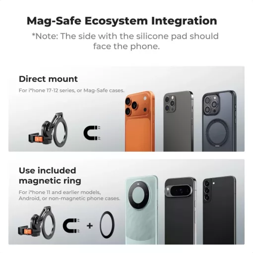 K&F Concept PP62 mágneses alumínium bővítőkeret MagSafe telefontartóval, DJI Osmo Pocket 3/4-hez (KF-20-0021)