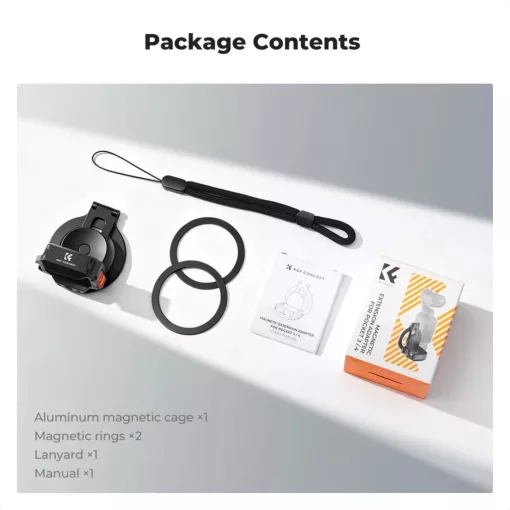 K&F Concept PP62 mágneses alumínium bővítőkeret MagSafe telefontartóval, DJI Osmo Pocket 3/4-hez (KF-20-0021)