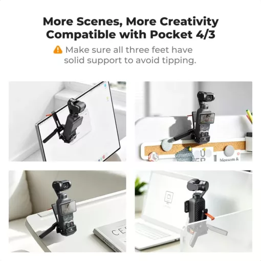 K&F Concept PP63 mágneses mini állvány és védőkeret, DJI Osmo Pocket 3/4-hez (KF-20-0022)