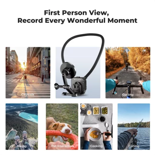 K&F Concept nyakba akasztható akció kamera tartó, Magsafe, Gopro és DJI Pocket 3 adapter (KF-2288)