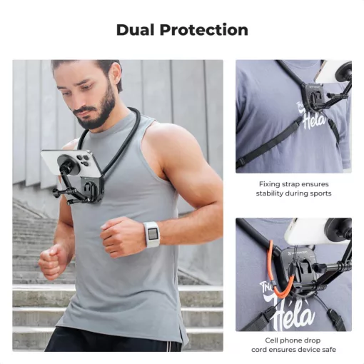 K&F Concept nyakba akasztható akció kamera tartó, Magsafe, Gopro és DJI Pocket 3 adapter (KF-2288)