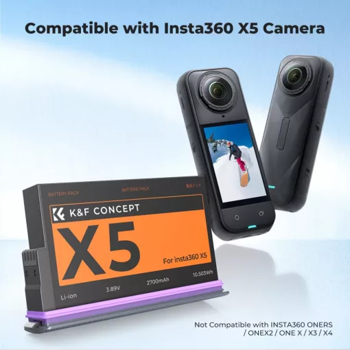 K&F Concept DJI Insta 360 X5 akkumulátor, 2700mAh (KF-28-0128)