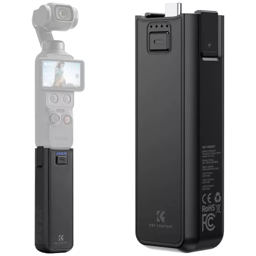 K&F Concept akkus markolat DJI Osmo Pocket 3/4-hez, 5000 mAh, gyorstöltéssel (KF-28-0139)