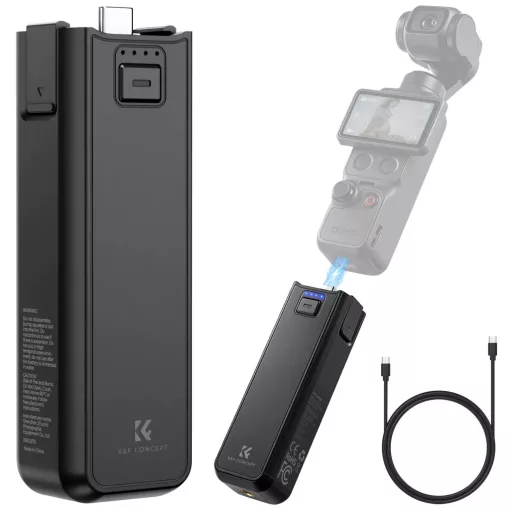 K&F Concept akkus markolat DJI Osmo Pocket 3/4-hez, 5000 mAh, gyorstöltéssel (KF-28-0139)