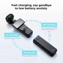K&F Concept akkus markolat DJI Osmo Pocket 3/4-hez, 5000 mAh, gyorstöltéssel (KF-28-0139)