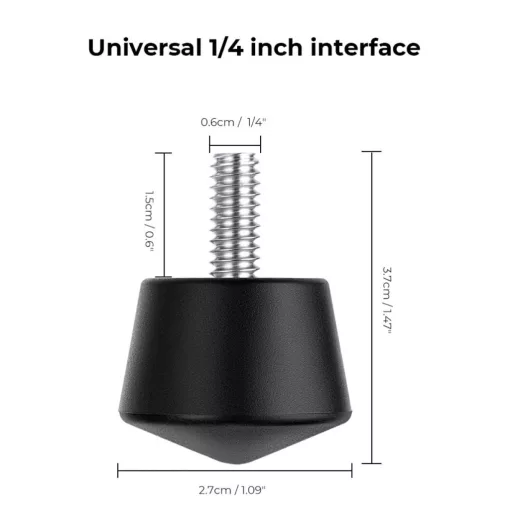 K&F Concept univerzális csúszásgátló gumis állványláb tüske, 1/4"-os menet, 3 darabos szett (KF-31-050)