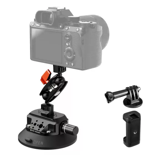 K&F Concept MS45 bővíthető tapadókorong, 11,4cm-es tapadófelület, magic arm, telefon, Gopro adapter (KF-31-100)