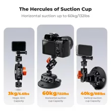K&F Concept MS45 bővíthető tapadókorong, 11,4cm-es tapadófelület, magic arm, telefon, Gopro adapter (KF-31-100)