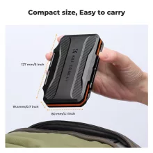 K&F Concept 28 rekeszes memóriakártya tartó doboz, víz, por, esésálló, 28db microSD kártya (KF-31-107)