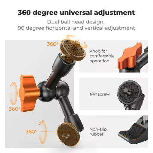 K&F Concept MS31 magic arm, 15cm + super clamp, satu, 15-55mm (KF-31-130)