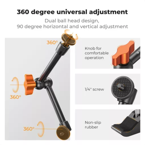 K&F Concept MS32 magic arm, 25cm + super clamp, satu, 15-55mm (KF-31-131)