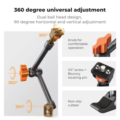 K&F Concept MS33 magic arm, 25cm + super clamp, satu, 15-55mm (KF-31-132)