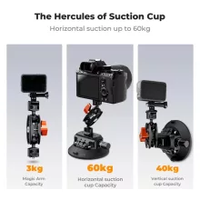 K&F Concept MS46 bővíthető tapadókorong, 15,2cm-es tapadófelület, magic arm, telefon, Gopro adapter (KF-31-136)
