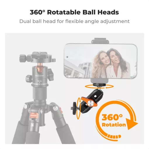 K&F Concept MS14 magic arm, 360°-os forgás, dupla gömbfej, 2kg teherbírás (KF-31-137)