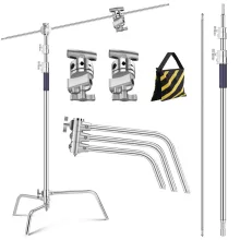K&F Concept C-Stand állvány, 149cm-330cm, 20kg teherbírás, rozsdamentes acél (KF-34-037)