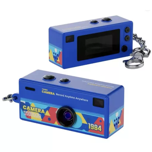 Mikrosat G6 vintage mini digitális fényképezőgép, kulcstartó (Kék)