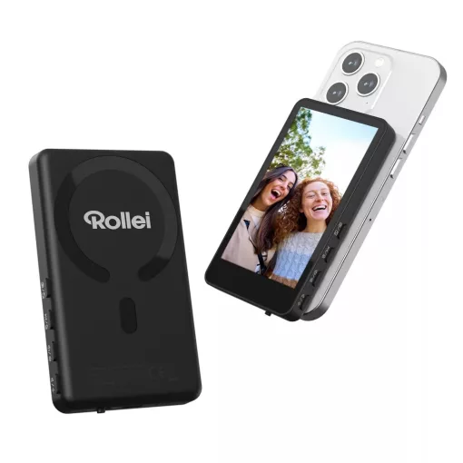 Rollei Easy Creator Selfie Monitor okostelefonhoz, valós idejű előnézettel, MagSafe, fekete (R26936)