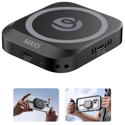 Ulanzi MA55 mágneses alumínium SSD ház aktív hűtéssel, NVMe/SATA meghajtókhoz, USB-C 10 Gbps (UL-M097)