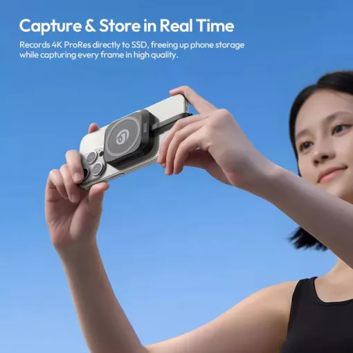 Ulanzi MA55 mágneses alumínium SSD ház aktív hűtéssel, NVMe/SATA meghajtókhoz, USB-C 10 Gbps (UL-M097)