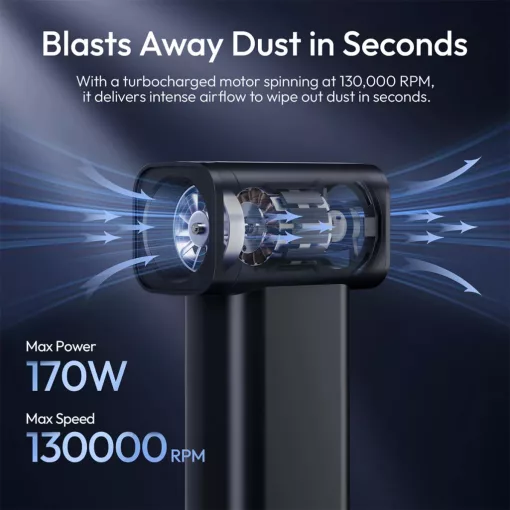 Ulanzi AD02 Storm beépített akkumulátoros porfújó, 130000RPM, fekete (UL-X086)